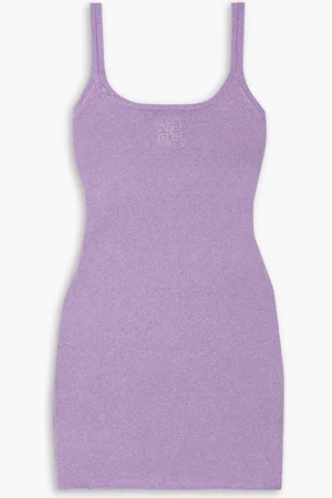 Alexander Wang Cami Minikleid aus Metallic-Stretch-Strick mit Prägung - Lila - L
