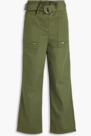 Maje Hose mit geradem Bein aus Baumwoll-Twill - Grün - FR 38