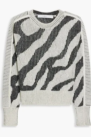 IRO Voryta Pullover aus geripptem Jacquard-Strick - Weiß - L