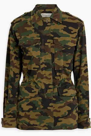 NILI LOTAN Wren Jacke aus Twill aus einer Baumwollmischung mit Camouflage-Print - Grün - XS