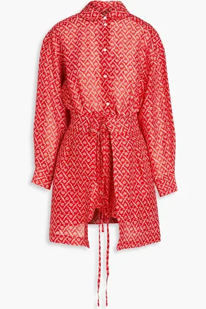 Sandro Bedruckter Playsuit aus einer Leinen-Seidenmischung mit Flammgarneffekt - - FR 42