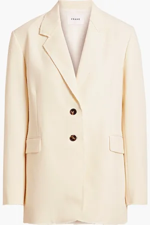 Frame Blazer aus Twill mit Fransen - Weiß - L