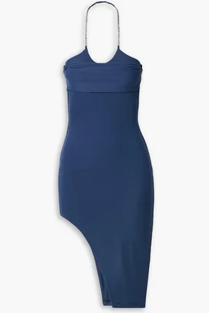 Alix NYC Mira asymmetrisches Kleid aus Stretch-Jersey mit Kristallen - Blau - XS
