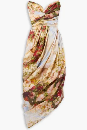 ZIMMERMANN Luminosity asymmetrisches Midikleid aus einer Leinen-Seidenmischung mit Blumenprint - - 4