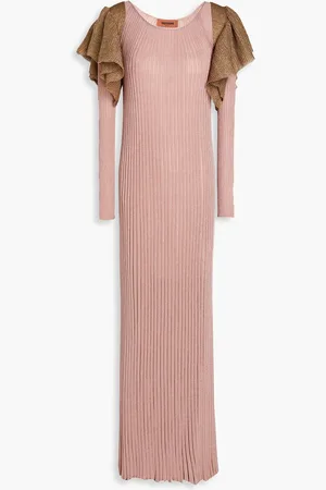 Missoni Zweifarbiges Maxi-Strickkleid aus Cupro in Häkeloptik - Pink - IT 38