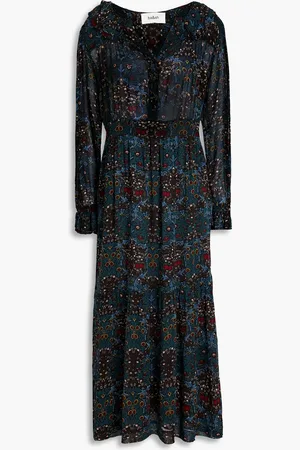 Bash Phoenix Midikleid aus Georgette mit floralem Print - Blau - 0