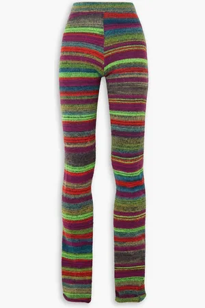 AGR Hose mit schmalem Bein aus einer gebürsteten Baumwollmischung mit Streifen - Lila - XS