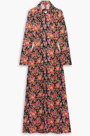 Commission Dean Hemdkleid in Maxilänge aus Stretch-Crêpe mit floralem Print und Rückenausschnitt - - US 0