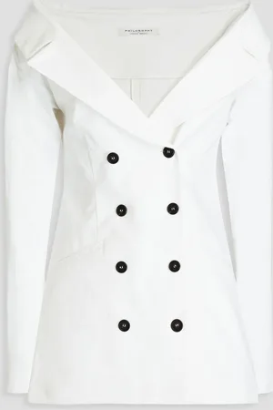Serafini Schulterfreie doppelreihige Jacke aus Twill aus einer Baumwollmischung - - IT 40