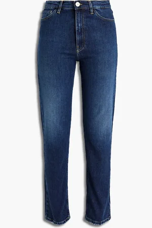 3x1 Hoch sitzende Jeans mit geradem Bein in ausgewaschener Optik - Blau - 24