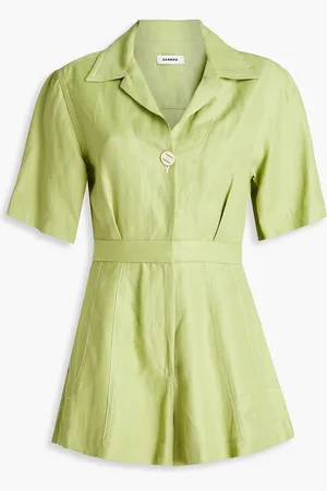 Sandro Plissierter Playsuit aus Twill - Grün - FR 42