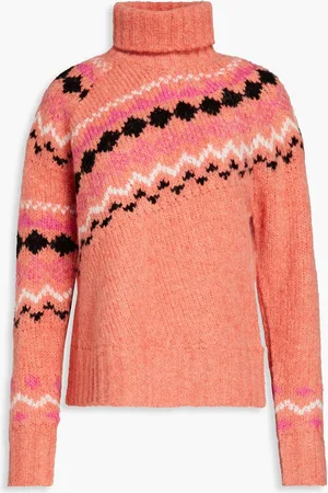 Derek Lam Rollkragenpullover aus gebürstetem Jacquard-Strick - Orange - M