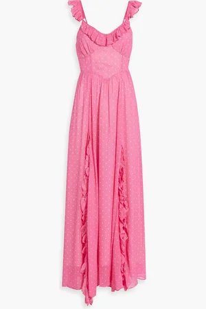 LOVESHACKFANCY Junia Maxikleid aus Chiffon mit Polka-Dots und Rüschen - - US 00