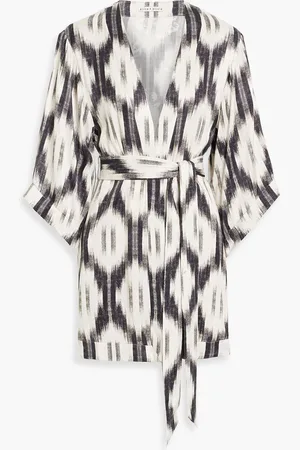 ALICE+OLIVIA Alice Olivia - Domino Kimono aus glänzendem Jacquard mit Print - Grau - XS/S