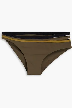 CHRISTOPHER ESBER Halbhohes Bikini-Höschen mit Cut-outs - Grün - UK 12