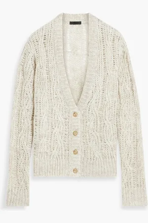 ATM Anthony Thomas Melillo Cardigan mit Zopfstrickmuster - Grün - L