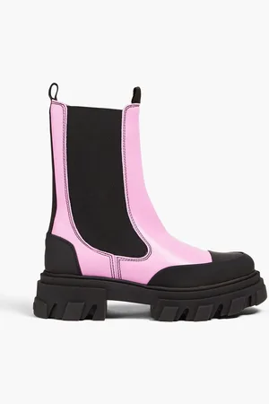 Ganni Zweifarbige Chelsea-Boots aus Leder - Pink - EU 35