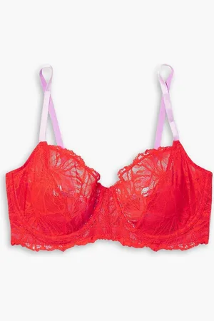 Dora Larsen Alma Bügel-BH aus recycelter Stretch-Spitze - Rot - 32 A