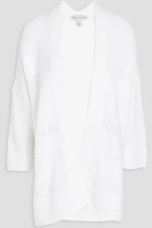 AUTUMN CASHMERE Cardigan aus Baumwolle in Pointelle-Strick - Weiß - S