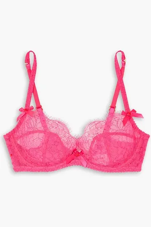 Agent Provocateur Lorna Bügel-BH aus Leavers-Spitze mit Schleifen - Pink - 32 D