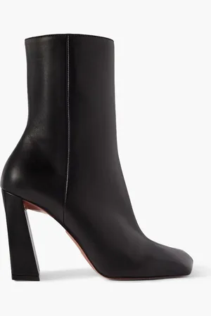 Amina Muaddi Marine Ankle Boots aus Leder - - EU 36