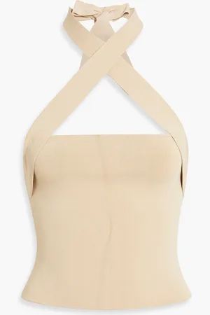 ALICE+OLIVIA Alice Olivia - Tamiko wandelbares Neckholder-Oberteil aus Stretch-Strick - Neutral - XL