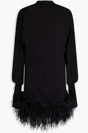 16Arlington Flora Minikleid aus Crêpe mit Federverzierung und Rückenausschnitt - - UK 8
