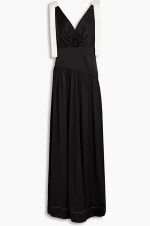 3.1 Phillip Lim Zweifarbiges Maxikleid aus Satin mit Cut-outs - - US 2