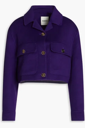 Sandro Cropped Jacke aus gebürstetem Wollfilz - - FR 42