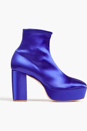 RED(V) Ankle Boots aus Stretch-Satin mit Plateau - Blau - EU 37
