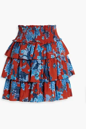 Cara Cara Lindsey gestufter Minirock aus Baumwoll-Voile mit Print - Rot - S
