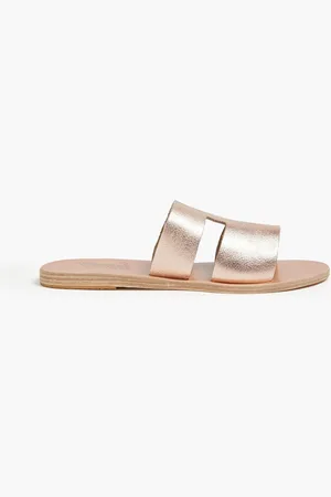 Ancient Greek Sandals Apteros Pantoletten aus Metallic-Leder mit Cut-outs - Metallic - EU 35