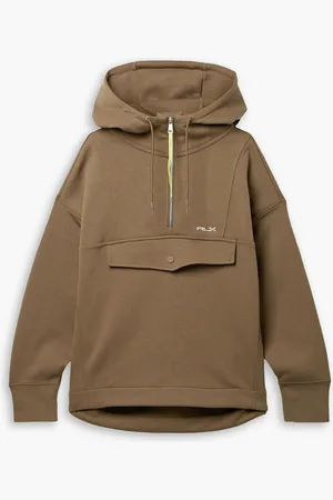 Ralph Lauren Hoodie aus Jersey aus einer Baumwollmischung mit Stickerei und Reißverschluss - Braun - XS