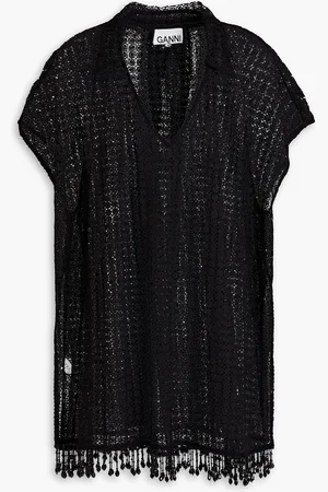 Ganni Kimono aus Guipure-Spitze mit Fransen - - XXS
