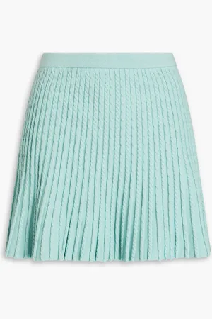 ALICE+OLIVIA Alice Olivia - Breeze Minirock aus einer Baumwollmischung mit Zopfstrickmuster - Grün - L