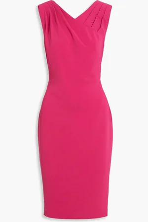 Badgley Mischka Plissiertes Kleid aus Crêpe - Pink - US 12
