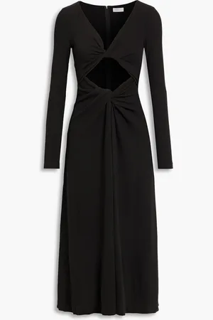 ROSETTA GETTY Midikleid aus Baumwoll-Jersey mit Twist-Detail und Cut-outs - - XS