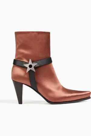 Giuseppe Zanotti Verzierte Ankle Boots aus Satin mit Lederbesatz - Metallic - EU 38