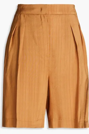 LVIR Gestreifte Shorts aus Webstoff - Braun - S