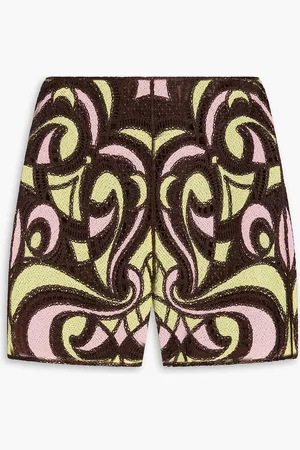 Puccini Shorts aus Gaze mit Stickereien - Gelb - IT 42