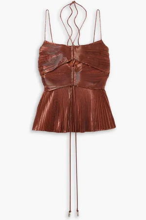 Altuzarra Justin Neeckholder-Oberteil aus plissiertem La­mé mit Cut-out - Metallic - FR 36