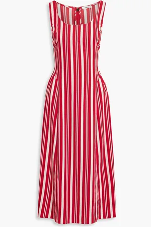 Jason Wu Plissiertes Midikleid aus Crêpe mit Streifen - - US 0