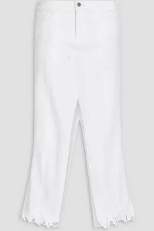 E.L.V. Denim The Reworked Midirock aus Denim mit Spitzenbesatz - - 29