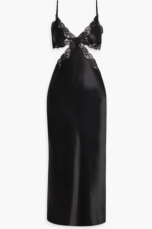 Alexander Wang Midikleid aus Seidensatin mit Spitzenbesatz - - US 12