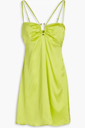 Nicholas Minikleid aus Seiden-Charmeuse mit Raffung - Grün - US 4
