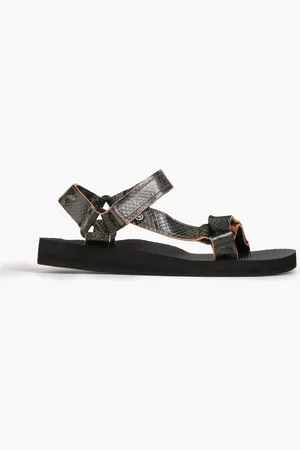 Arizona Love Trekky Sandalen aus Kunstleder mit Schlangeneffekt - Grün - EU 36