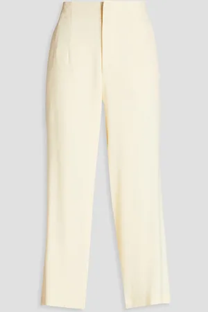 GENTRYPORTOFINO Cropped Hose mit weitem Bein aus Piqué - Weiß - IT 46