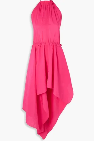 J.W.Anderson Asymmetrisches Neckholder-Midikleid aus Taft mit Rückenausschnitt - Pink - UK 12