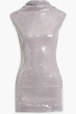 16Arlington Luna Minikleid aus Stretch-Tüll mit Pailletten - Lila - UK 14