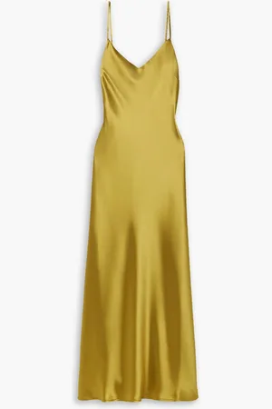GALVAN Maxikleid aus Satin - Gelb - FR 42